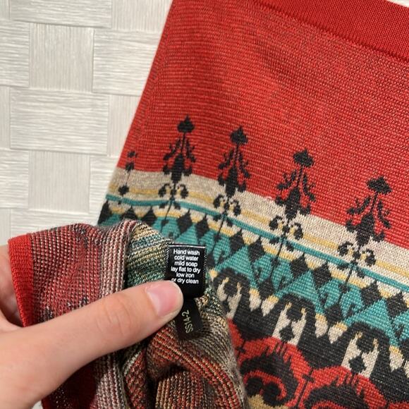 Peruvian Connection Women’s Multi Color Skirt Size Small Aztec Colorful Print - Picture 6 of 8